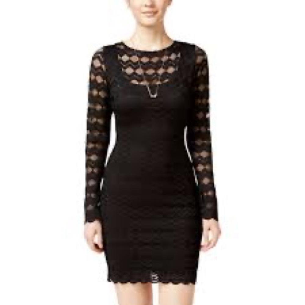 Black mid dress long sleeves open back